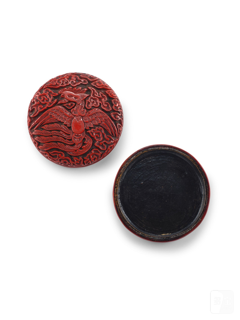 十六世紀　剔紅鳳凰紋蓋盒 | A SMALL CARVED CINNABAR LACQUER 'PHOENIX' BOX AND COVER - 图4